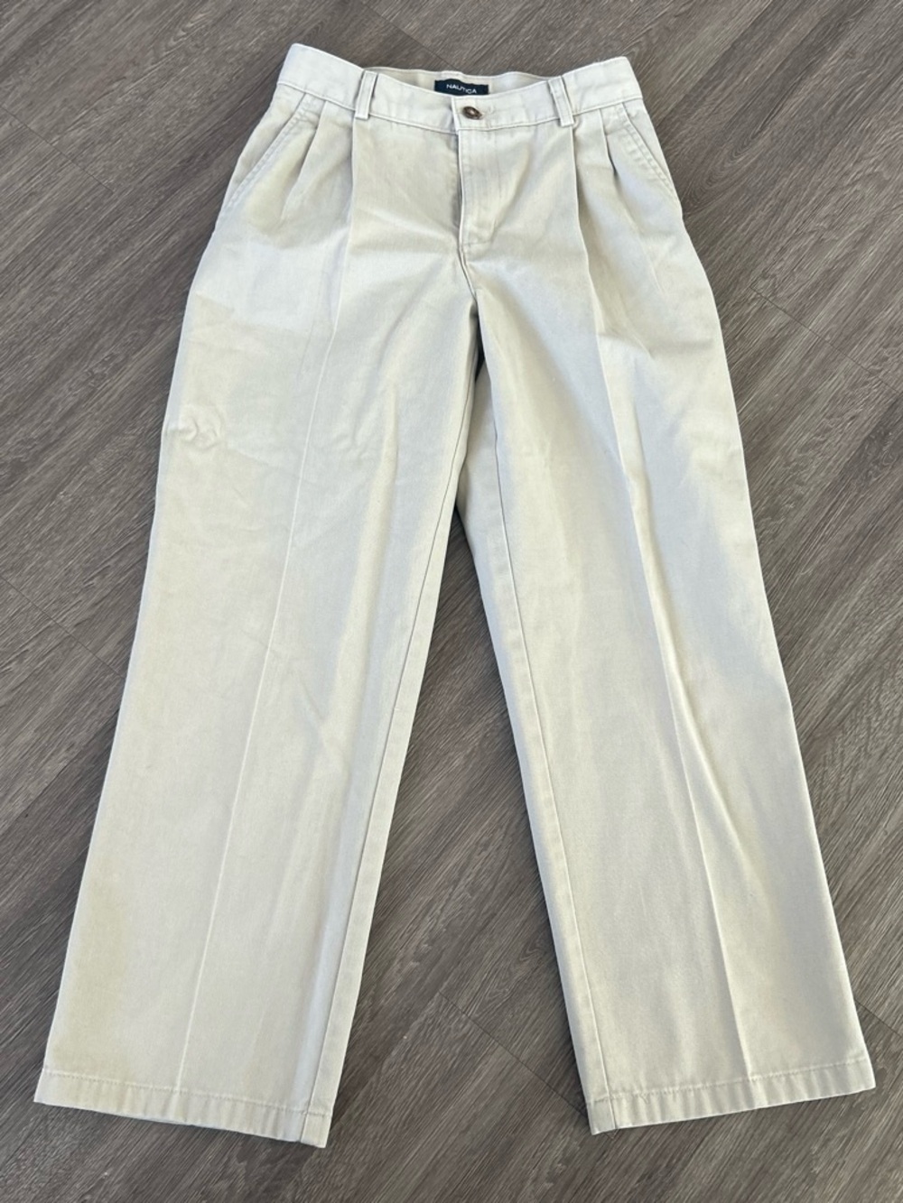 Nautica Light Khaki Pleated Chino Pants